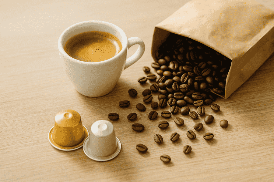 Espresso en cápsulas vs. granos frescos