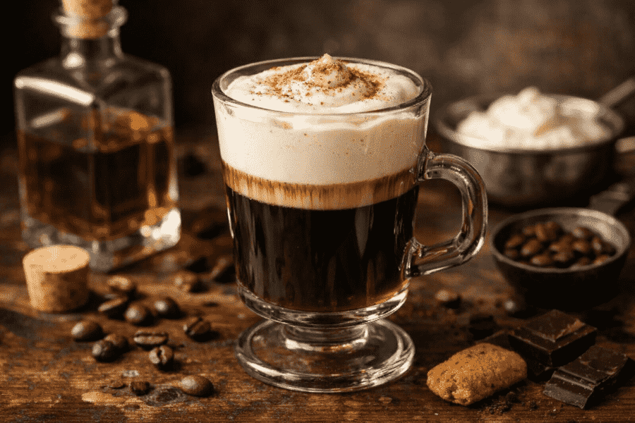 Receta Kiss of Fire café: cóctel de café caliente con chispa