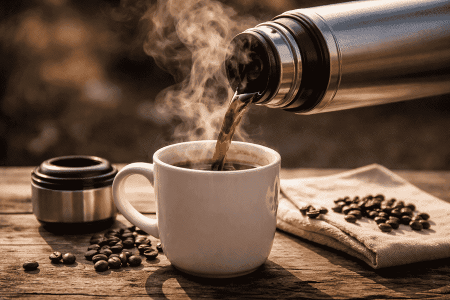 ¿Cuánto tiempo se mantiene el café caliente en un termo?