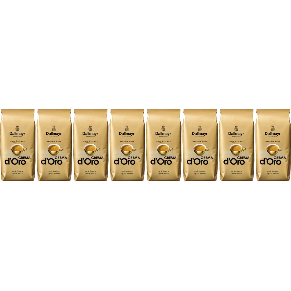 Dallmayr Crema d'Oro suave y fino - café en grano - 8 x 1 kilo