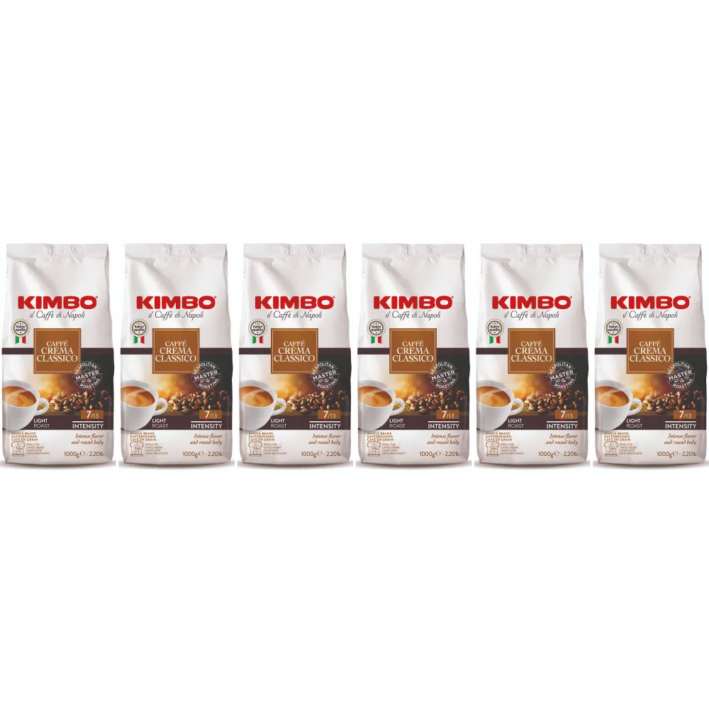 Kimbo Caffè Crema Classico - café en grano - 6 x 1 kilo