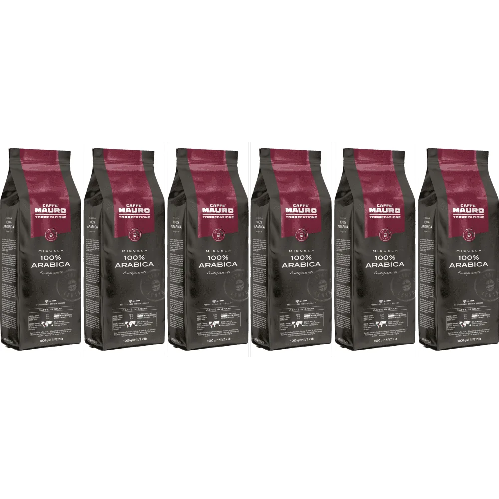 Caffè Mauro 100% Arábica Centopercento - granos de café - 6 x 1 kilo