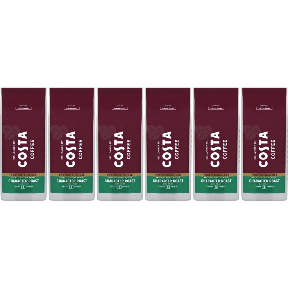 Costa Coffee Origen Único Brasileño Tostado Oscuro - granos de café - 6 x 1 kilo