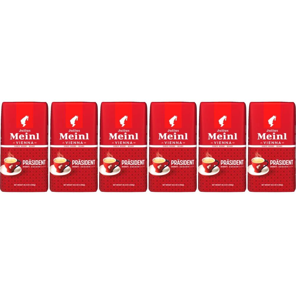 Julius Meinl Präsident - café en grano - 6 x 1 kilo