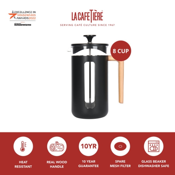 La Cafetière - Cafetera Pisa Negra - 8 tazas