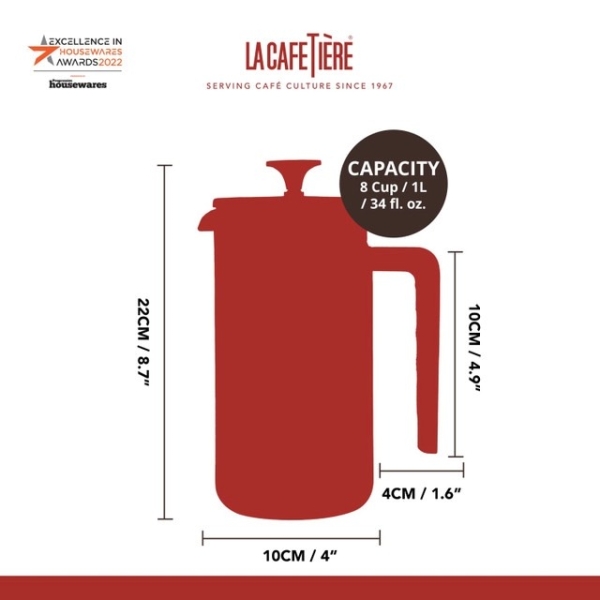 La Cafetière - Cafetera Pisa Negra - 8 tazas