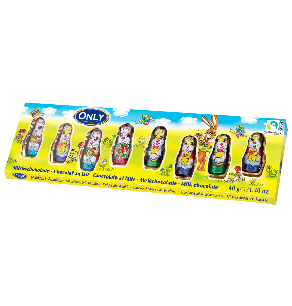 Conejitos de Pascua de chocolate con leche
