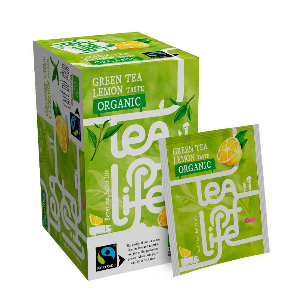 Té Verde Limón - Orgánico y de Comercio Justo - Tea of Life - 25 bolsitas de té