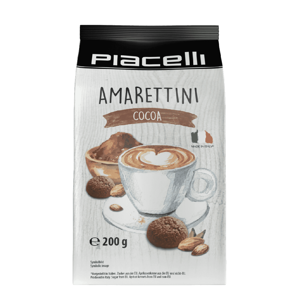 Amarettini de cacao - galletas italianas de almendra amarga - 200 gramos