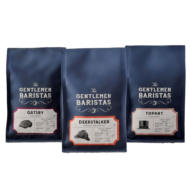 The Gentlemen Baristas Pack de Inicio de Espresso - granos de café - 3 x 250 gramos