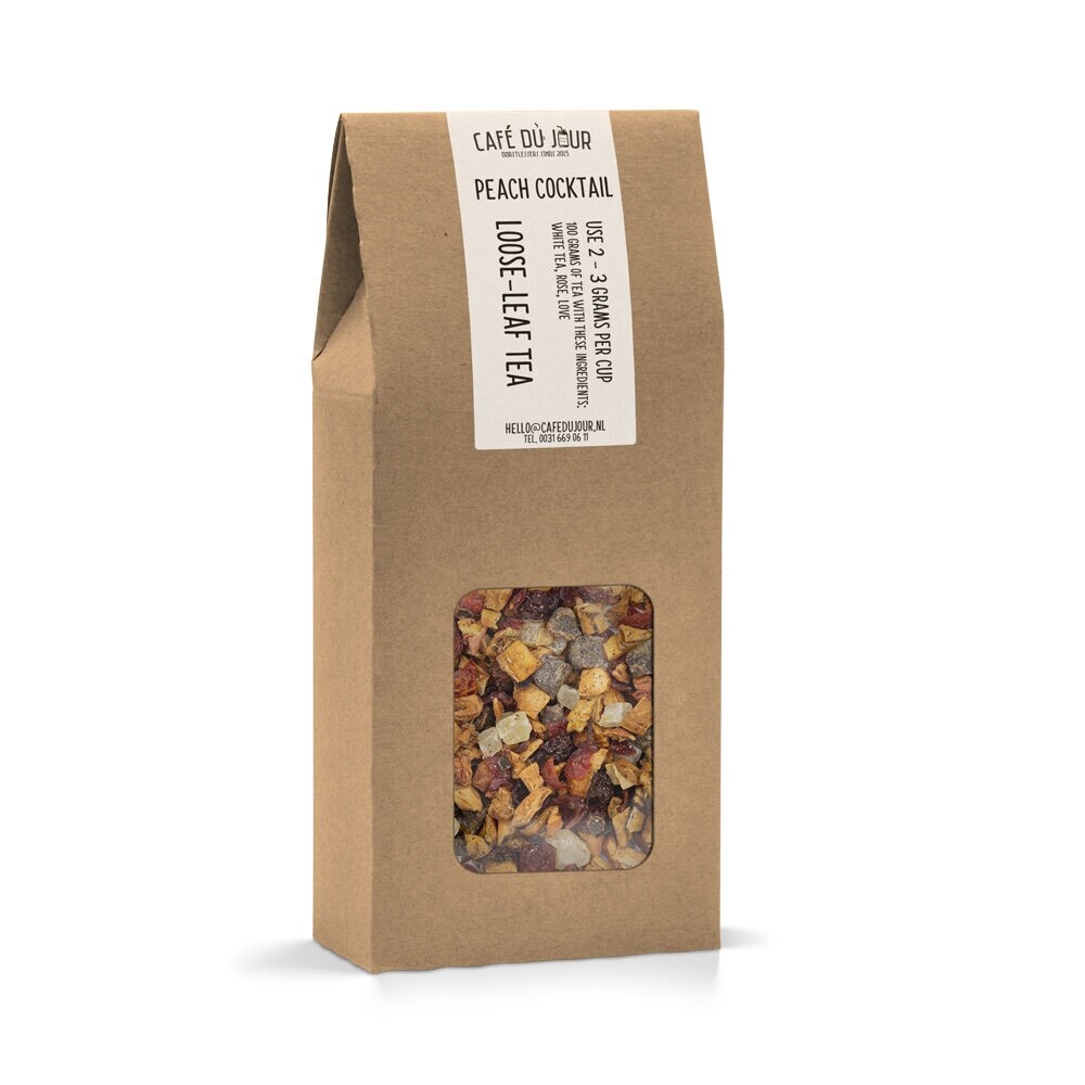 Cóctel de melocotón - té de frutas 100 gramos - Café du Jour té suelto