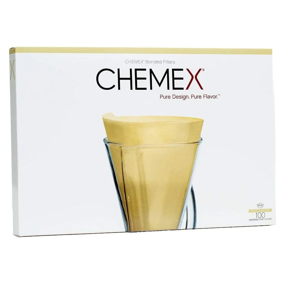 Filtros de café Chemex 3 tazas - FP-2N Bonded (no doblados, sin blanquear) - 100 unidades