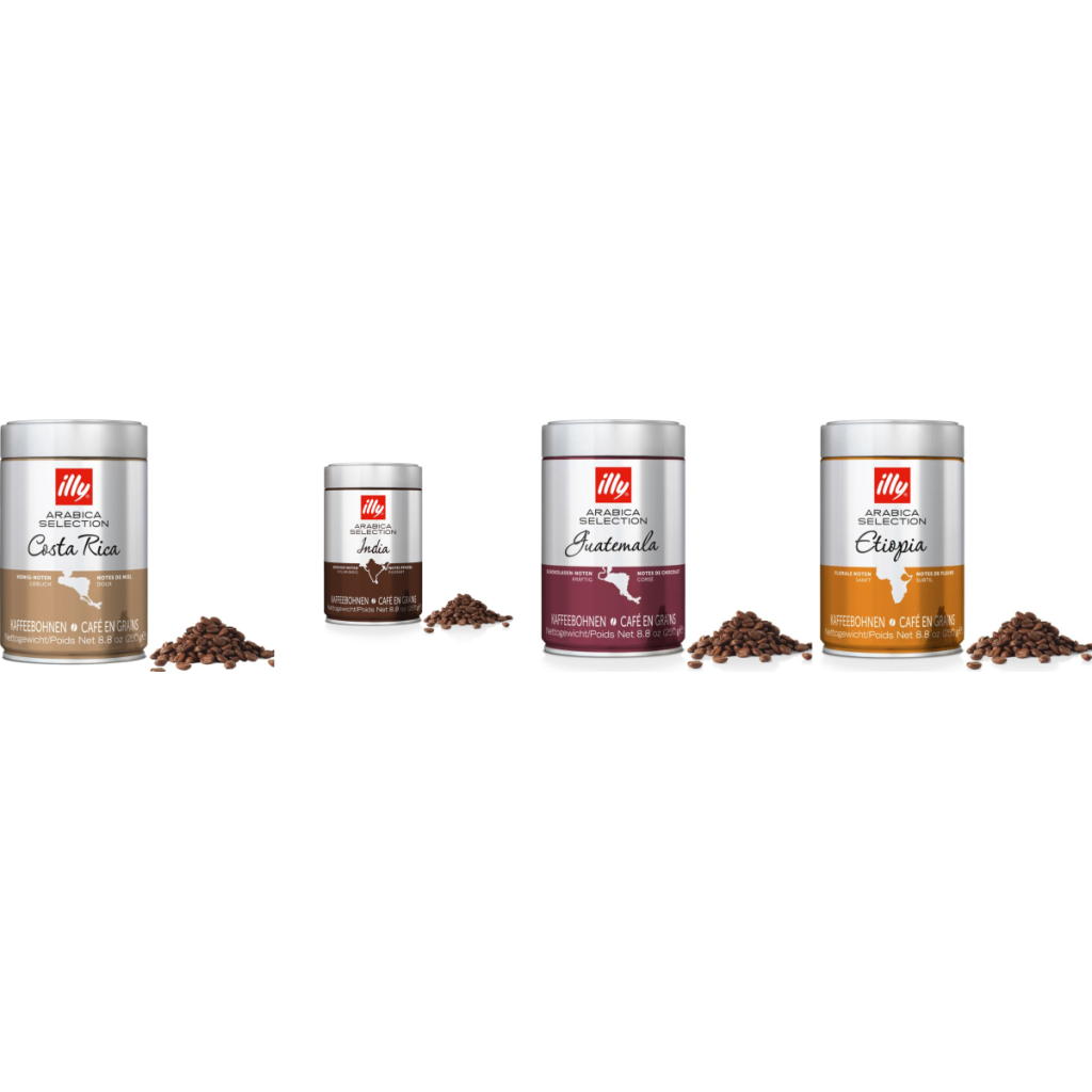illy Pack Degustación Arabica - café en grano - 4 x 250 gramos