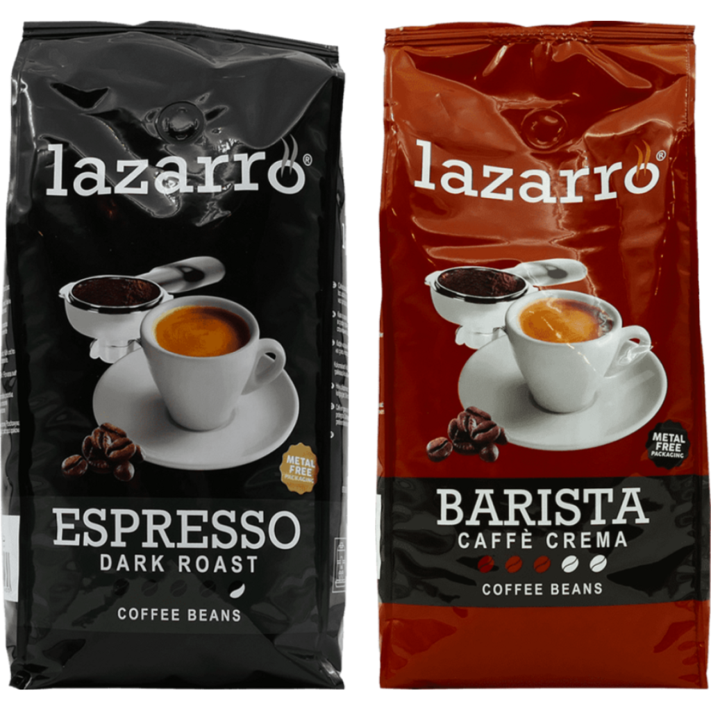 Lazarro Dúo Granos - Dark Roast & Caffè Crema 2 x 1 kilo