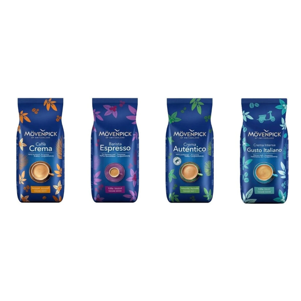 Paquete de degustación Mövenpick - granos de café - 4 x 1 kilo