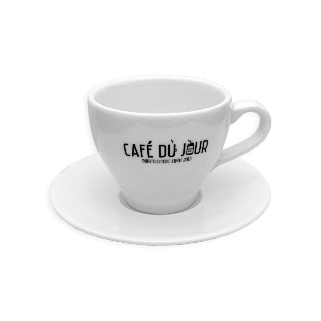 Taza de café y platillo Café du Jour