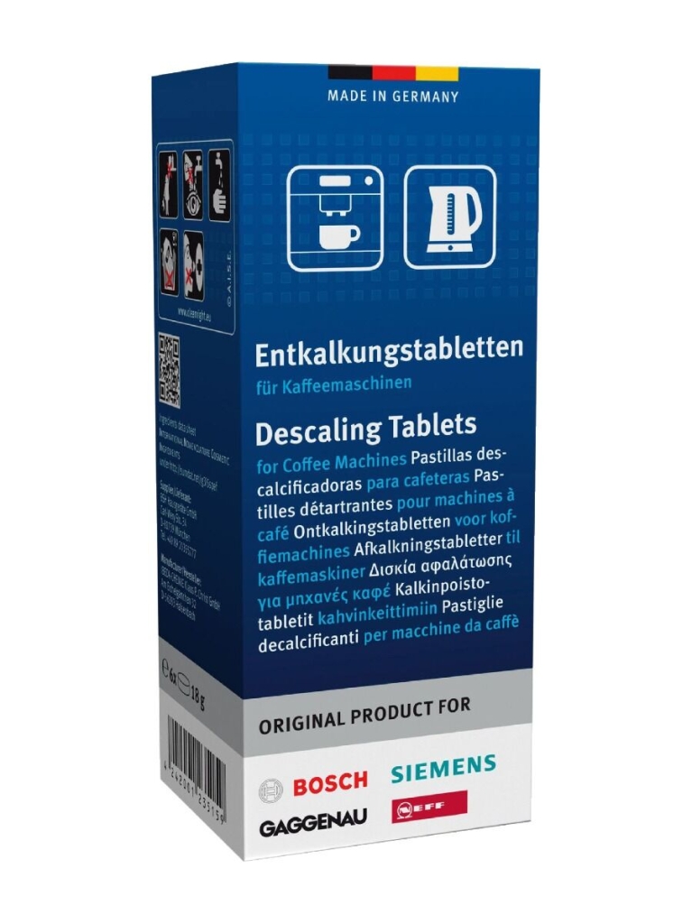 Tabletas descalcificadoras Bosch para cafetera, 6 unidades