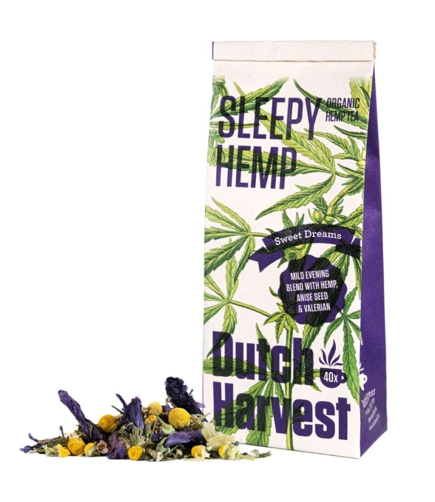 Sleepy Hemp - Mezcla de té de cáñamo y hierbas 40 gramos - Dutch Harvest té suelto