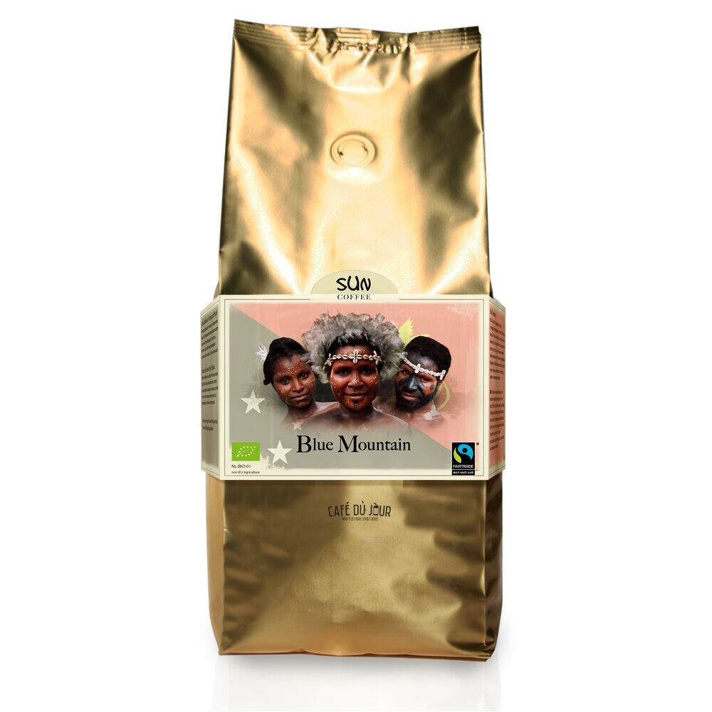 SUN Dark Roast Blue Mountain granos de café ecológicos de comercio justo 1 kilo