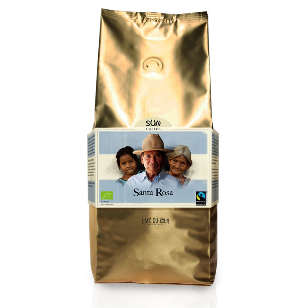 SUN Dark Roast Santa Rosa granos de café ecológicos Fairtrade 1 kilo