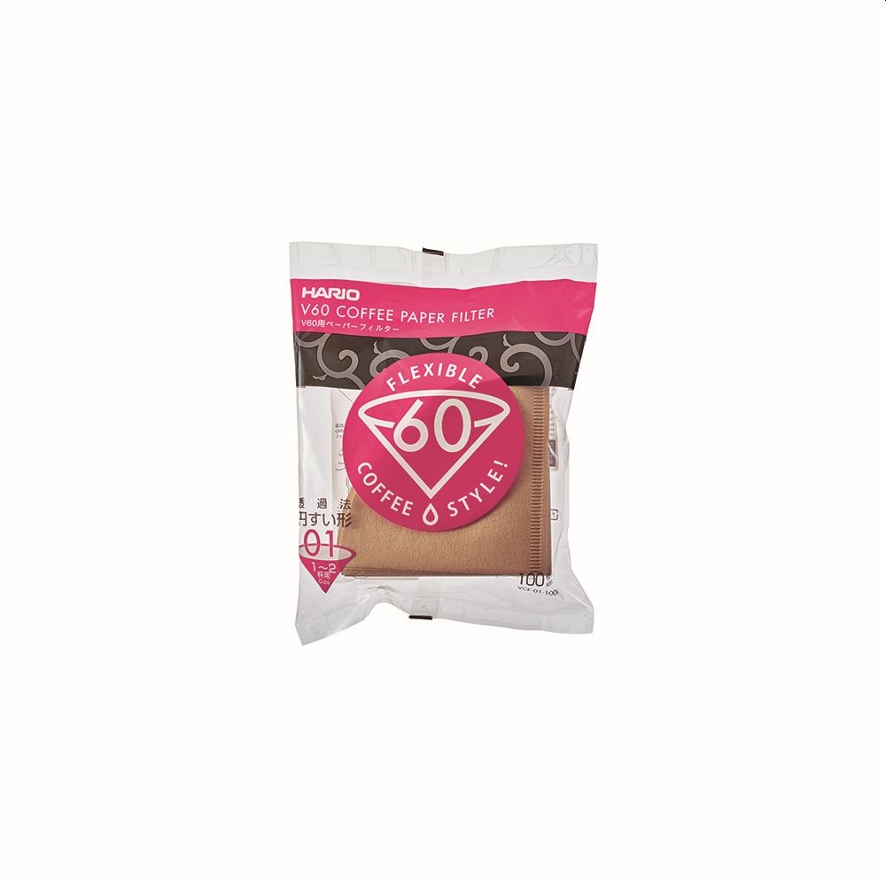 Filtros de café Hario V60 - tamaño 01 color marrón (VCF-01-100M) - 100 unidades