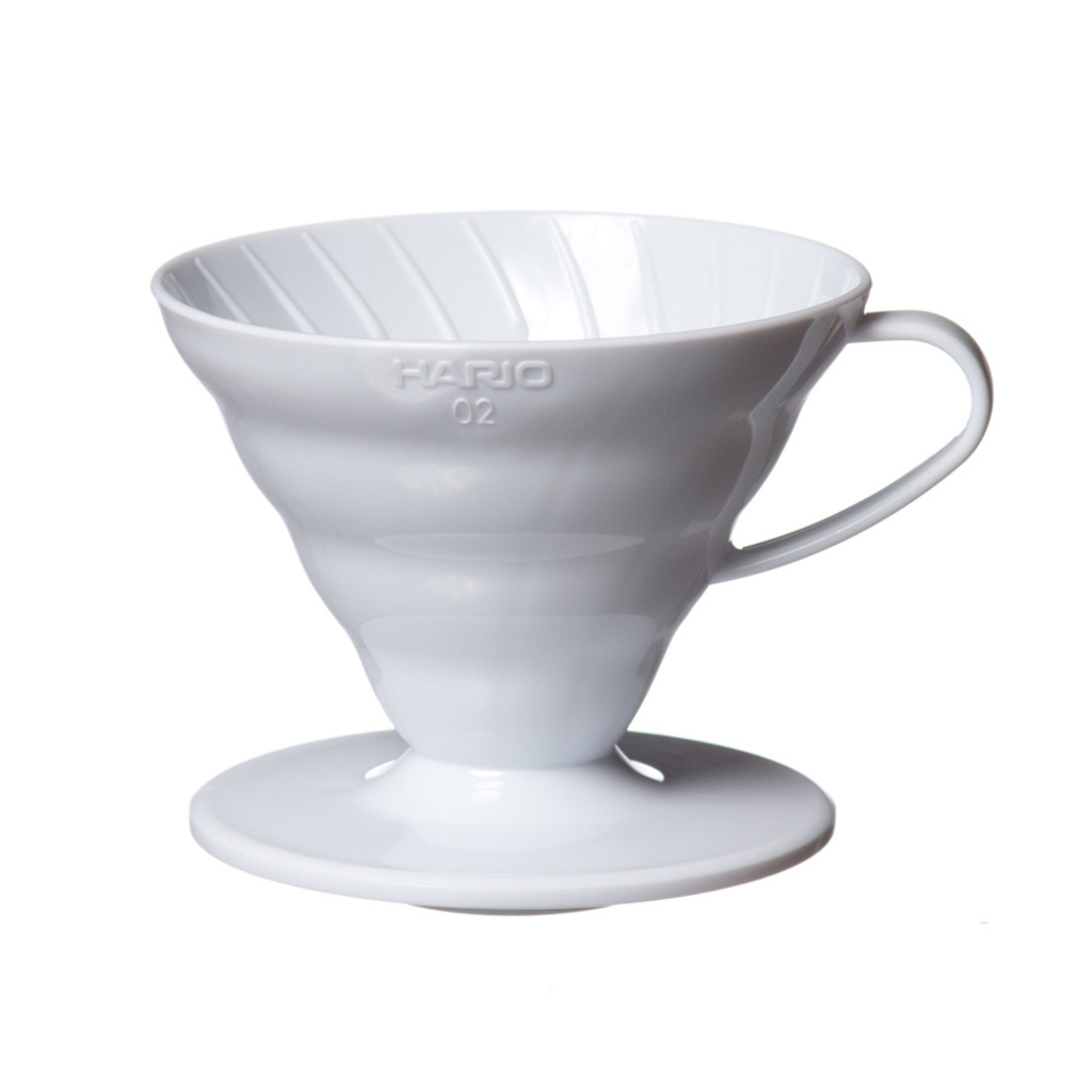 Hario V60 dripper de plástico blanco tamaño 02