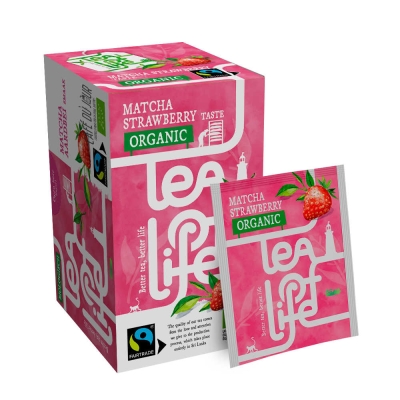 Té Verde Matcha Fresa - Orgánico y de Comercio Justo - Tea of Life - 25 bolsitas de té