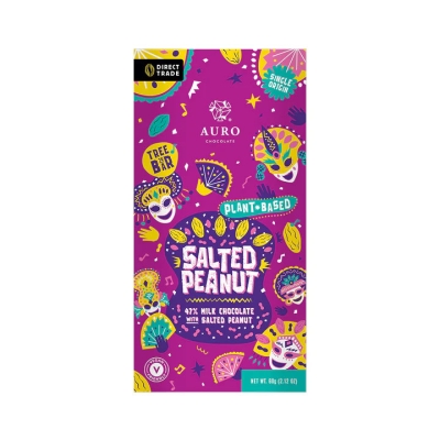 Auro - Cacahuete salado - 47% chocolate vegetal con leche
