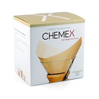 Filtros de café Chemex - FSU-100 Bonded (plegados) y naturales - 100 unidades