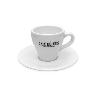 Taza y platillo de café espresso Café du Jour