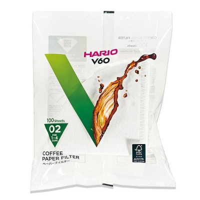 Filtros de café Hario V60 - tamaño 02 color blanco (VCF-02-100W) - 100 unidades