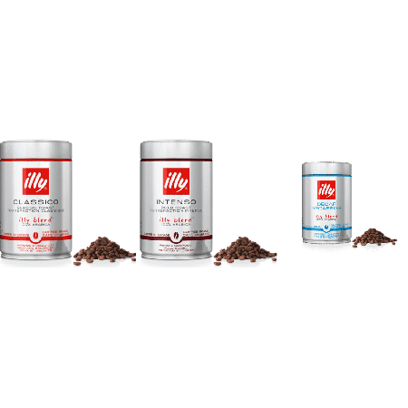 illy Pack Degustación Espresso con Descafeinado - café en grano - 3 x 250 gramos