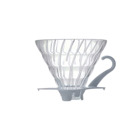 Hario V60 dripper - vidrio con soporte blanco - talla 02 (VDG-02W)