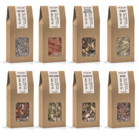 Té suelto fresco Café du Jour - paquete total - 8 x 100 gramos