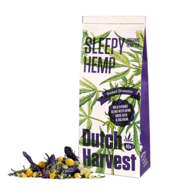 Sleepy Hemp - Mezcla de té de cáñamo y hierbas 40 gramos - Dutch Harvest té suelto