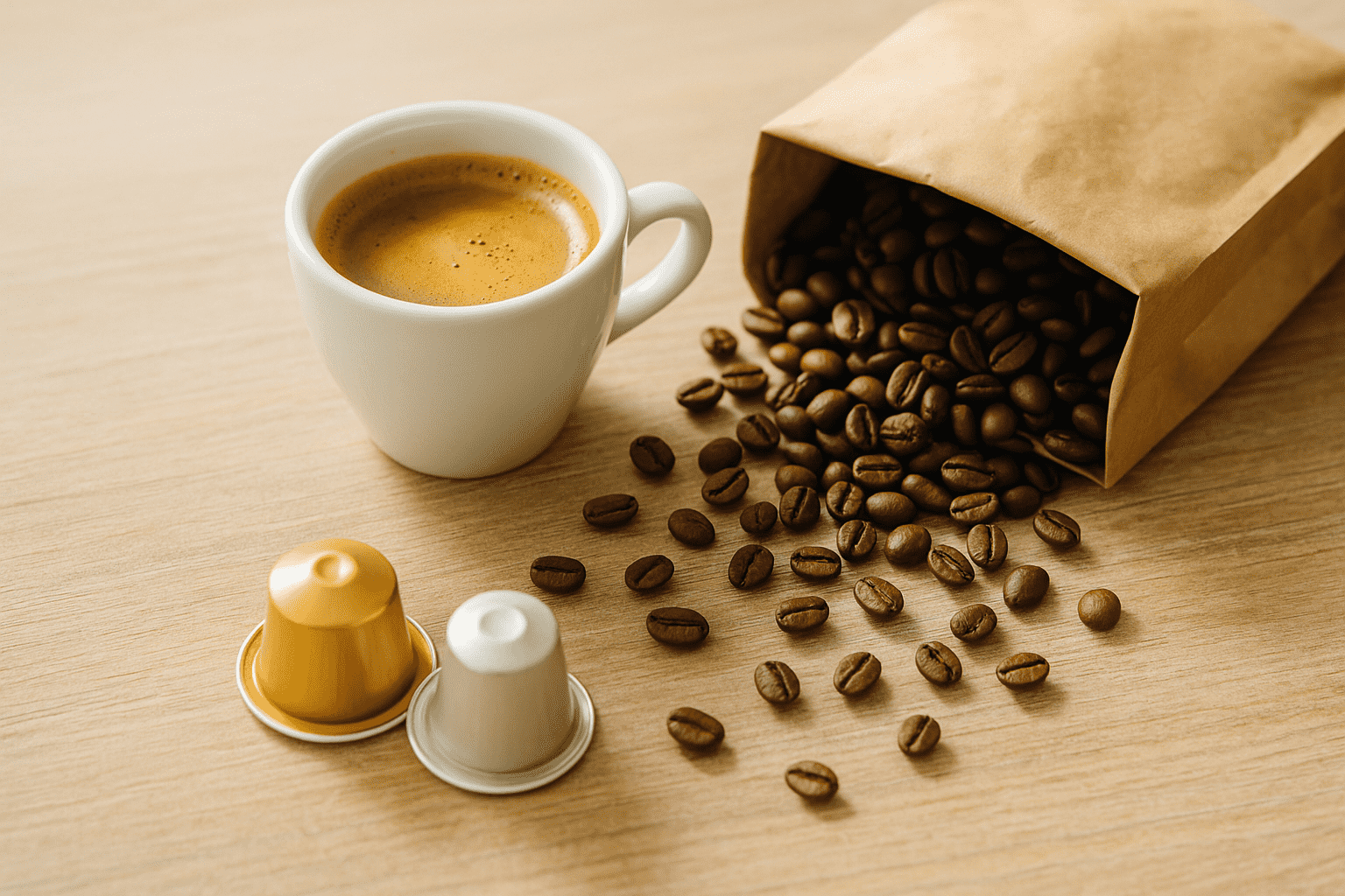 Espresso en cápsulas vs. granos frescos